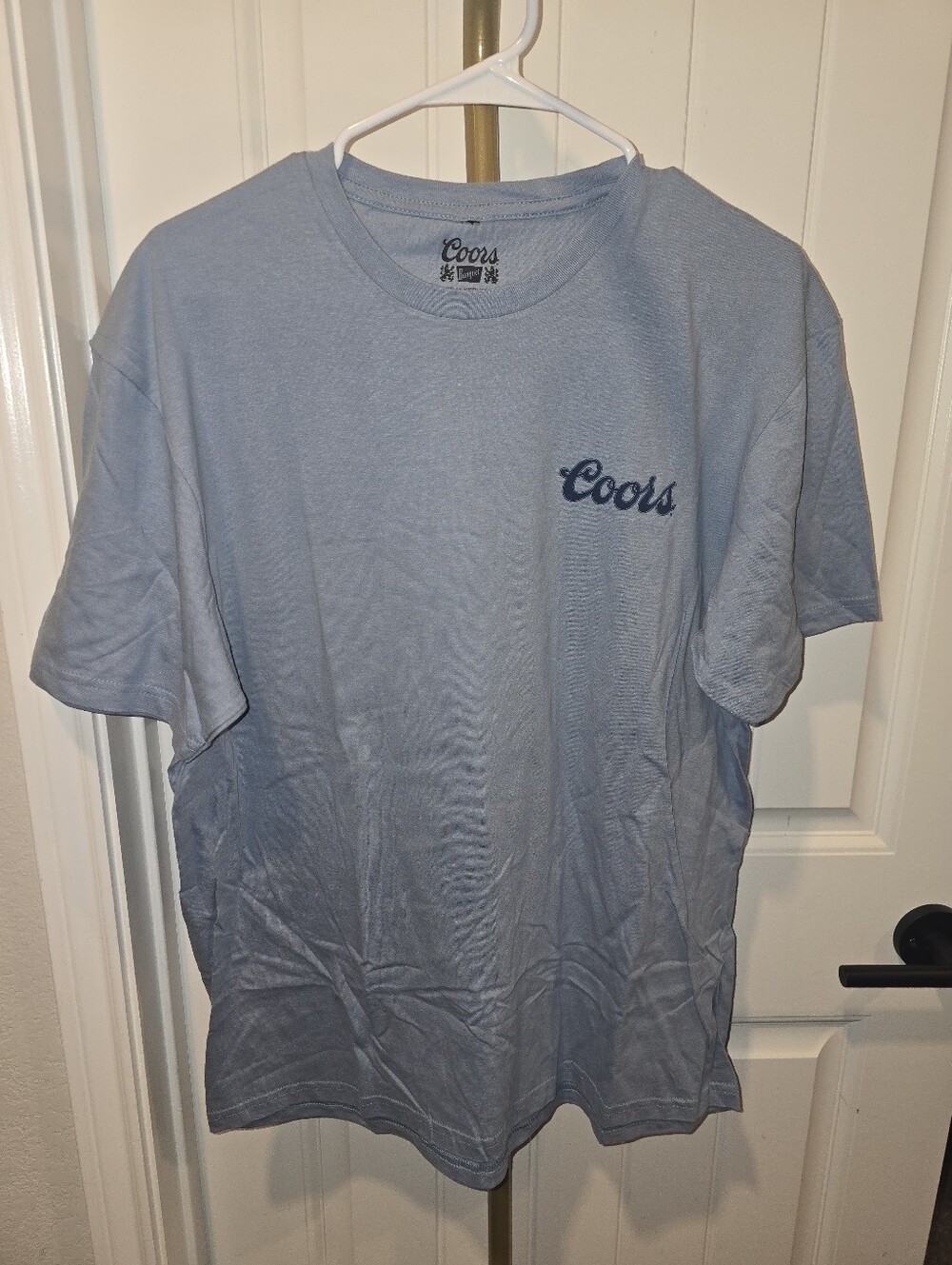 Mens Large New Coors Beer Shirt Blue Banquet